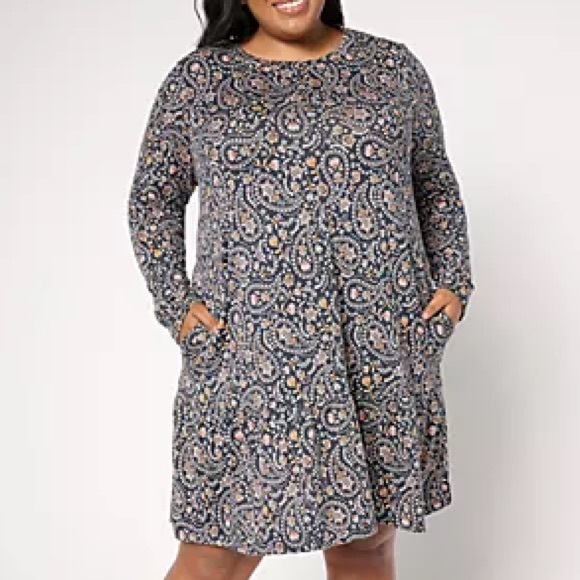 Cuddl Duds Dresses & Skirts - Cuddl Duds Seriously Soft Tiered Hem Lounge Dress